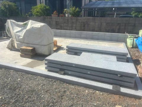 桑名市佛眼院　永代供養墓工事　㉚資材搬入